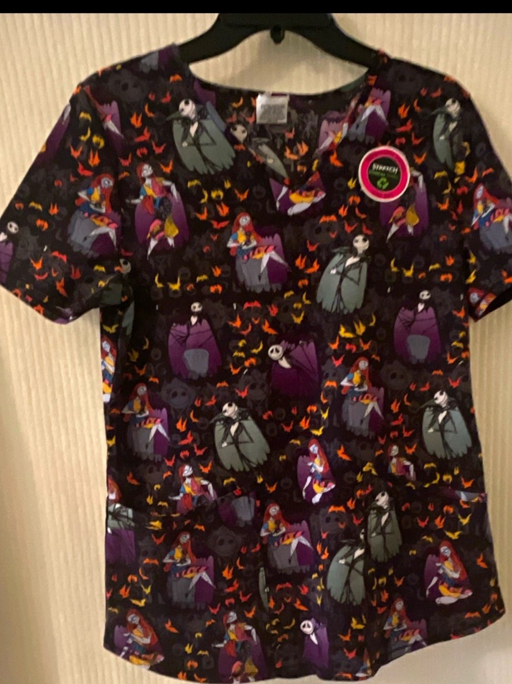 Scrub top Halloween Character Print Top - Purple